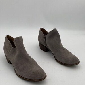 Lucky Brand Elegant Gray Women's Ankle Boots women 9.5M suede casual office Y2K